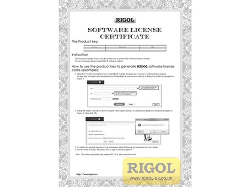 Rigol DG800-ARB8M Memory Upgrade Licence