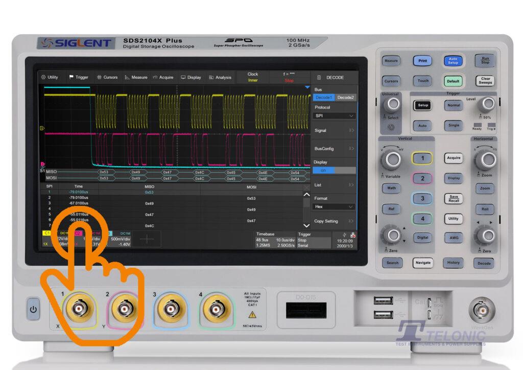 Siglent SDS2104X PLUS 4Ch, 100MHz, 2GSa/s, Super Phosphor Oscilloscope