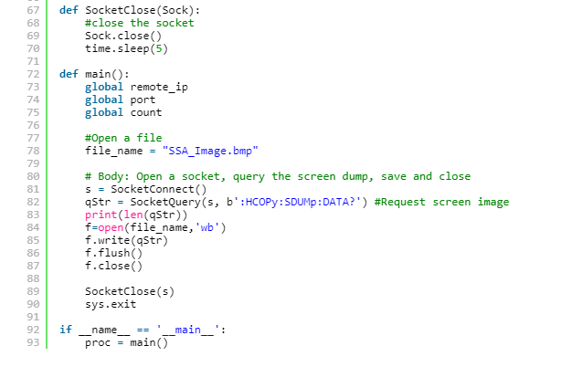 Programming Example: SSA/SVA analyser screen image capture using Python ...