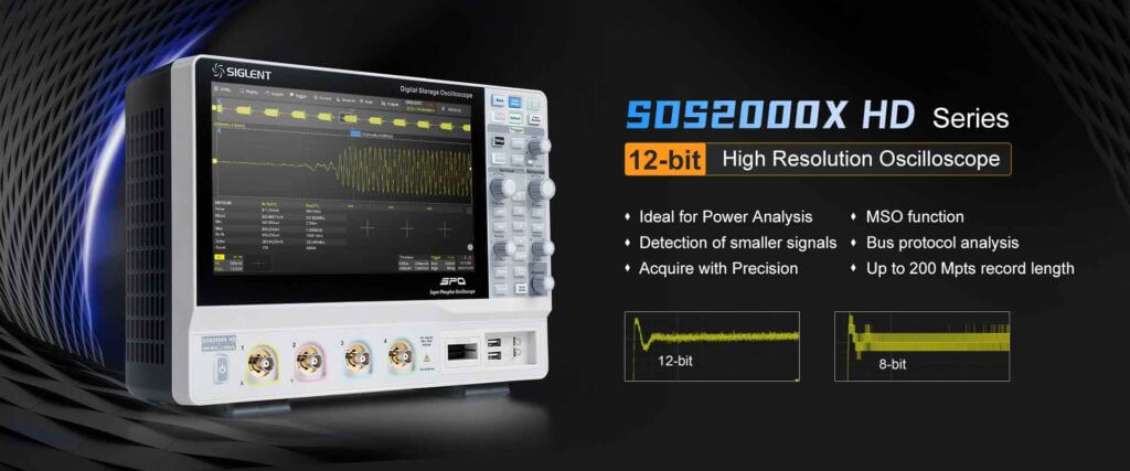 Siglent 12 bit oscilloscope SDS2000X HD Telonic UK