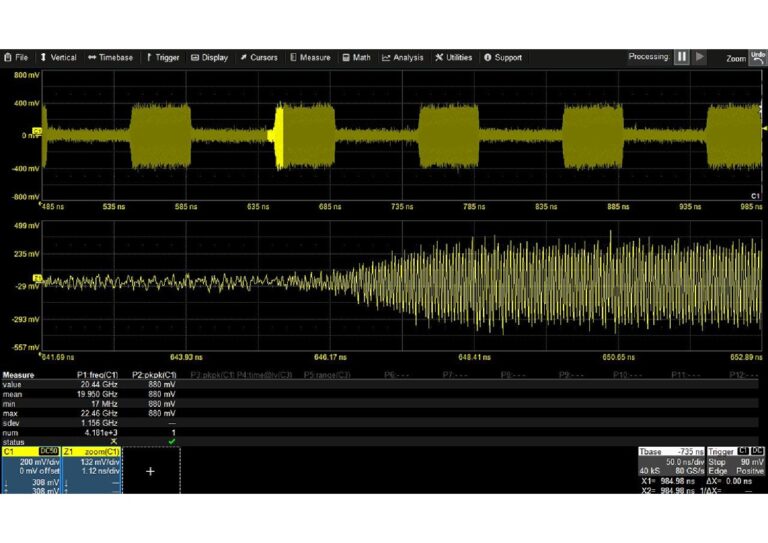 SSG6000A generates staggered pulse groups and pulse pauses. The pulse width and the pulse pause can be set independently and separately for each pulse. Pulse train generator has pulse width of 20 ns ~ 300 s and as many as 2047 different pulses. The pulse repetition period can be changed from 1 to a maximum of 65,535 which produces a very long pulse train that can be used for testing.