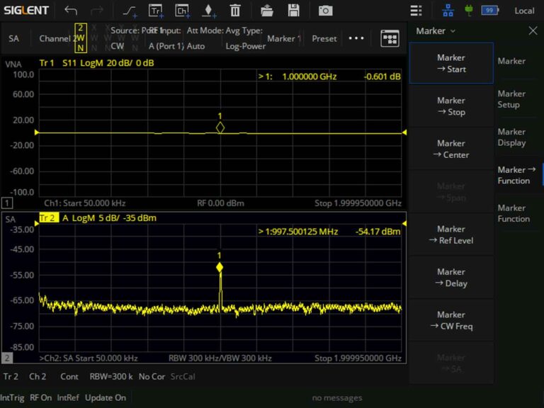 Spectrum analysis mode supports the measurement of parameters such as channel power, adjacent channel power ratio (ACPR) and occupied bandwidth. Marker → SA supports a quick view of the spectrum at specific frequency points of the S-parameters, making signal search and analysis more convenient. Simple and clear setup boxes make the testing process simpler, and a series of standardized, repetitive measurements can be performed quickly and easily without error, helping to eliminate human error and supporting the user in making the right measurements from the start.<br /> 