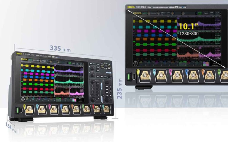 The DHO5000 series features a compact design with dimensions of 335 mm (W) × 235 mm (H) × 154 mm (D), minimizing desktop space usage. Its 5U rack mount height makes it an efficient solution for system integration, improving cabinet utilization and overall compactness.<br /> <br /> 