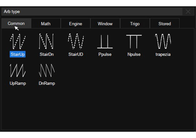Built-in 50 MHz Function/Arbitrary Waveform Generator<br />
<br />
The oscilloscope can control the built-in waveform generator to output waveform with up to 50 MHz frequency and ±3 V amplitude. Six basic waveforms plus multiple types of arbitrary waveforms are built-in