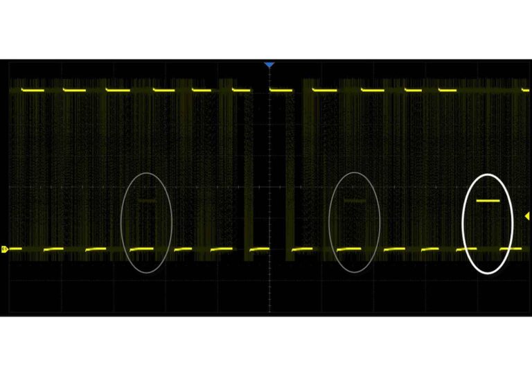 High Waveform Update Rate<br />
<br />
With a waveform update rate of up to 1,000,000 wfm/s, the oscilloscope can easily capture unusual or low-probability events. In Sequence mode, the waveform capture rate can reach 1,100,000 wfm/s