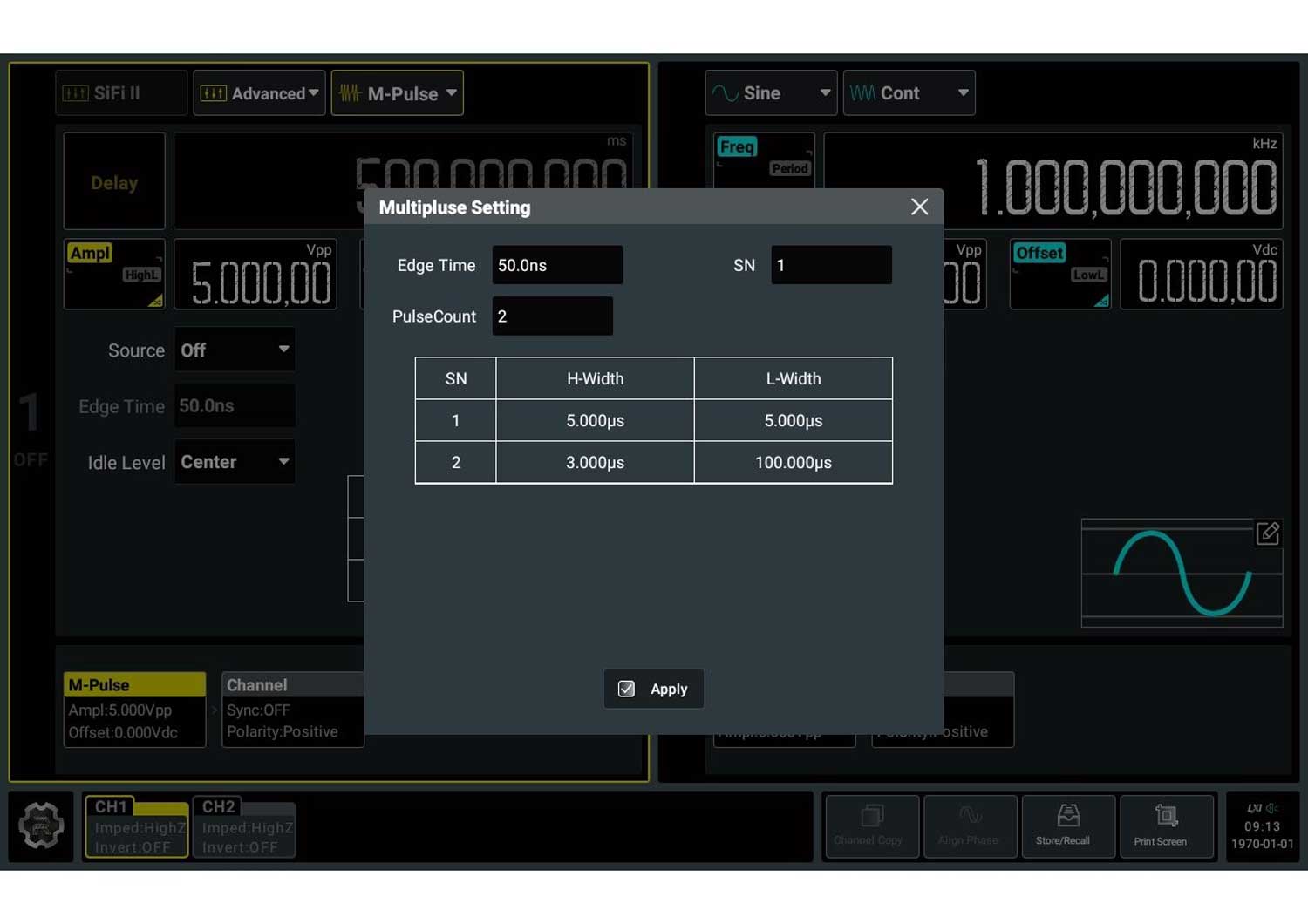 Rigol DG5000 Pro - MPUL software option