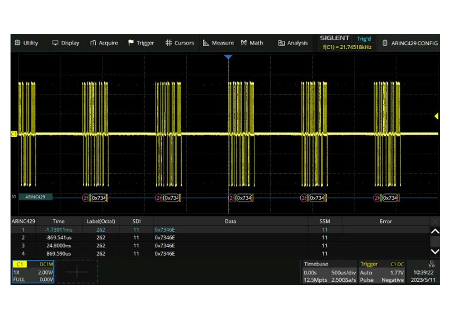 Siglent SDS7000APro-ARINC Software Licence