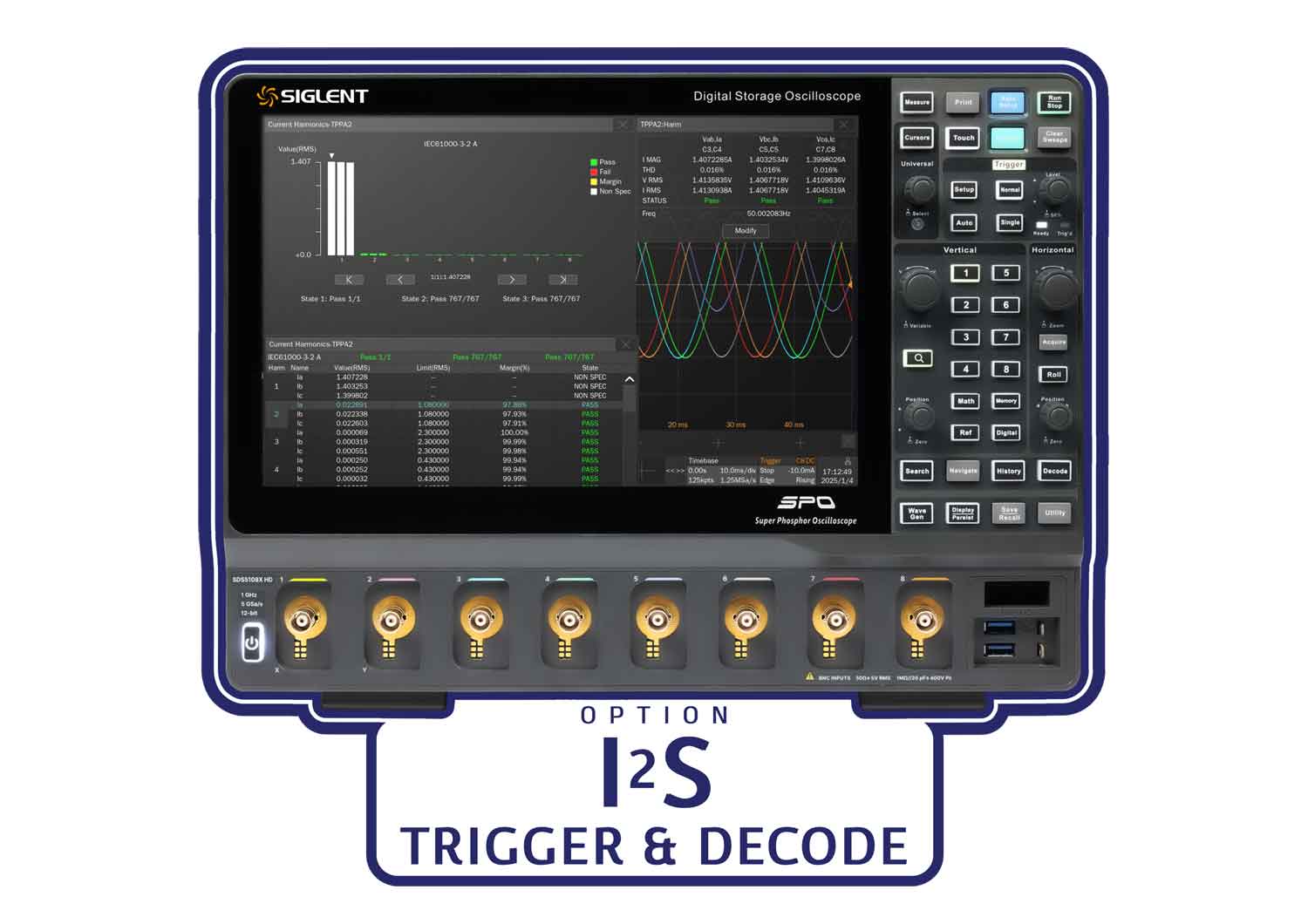 Siglent SDS5000X-HD-12S I2S trigger & decode Software Licence