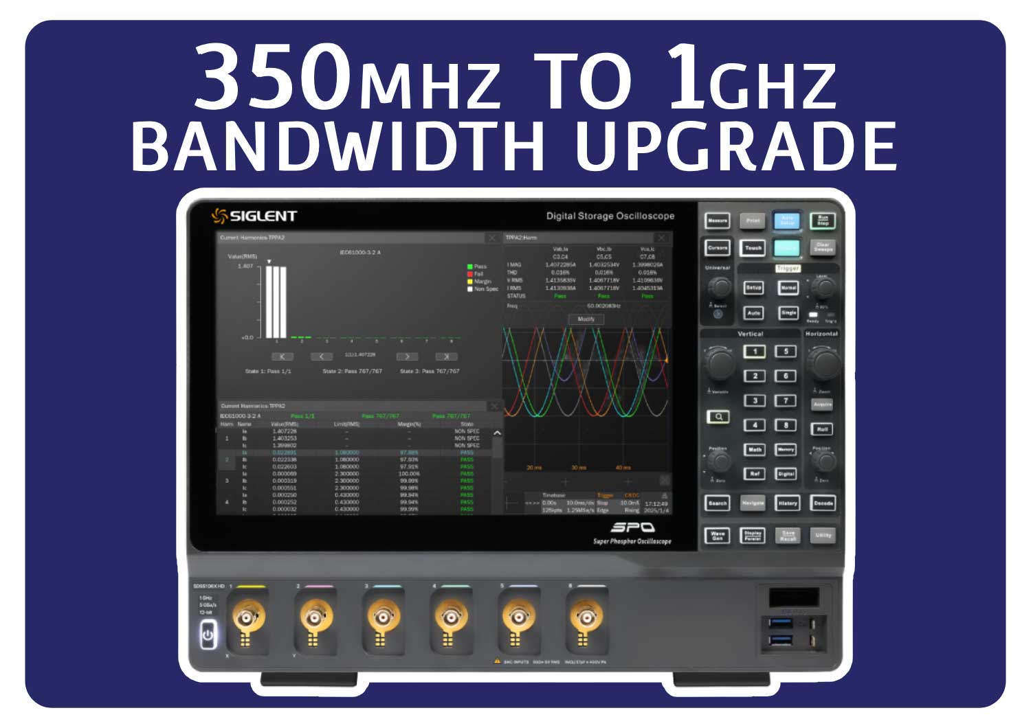 Siglent SDS5000HD-6BW3TA 350 MHz to 1 GHz bandwidth upgrade