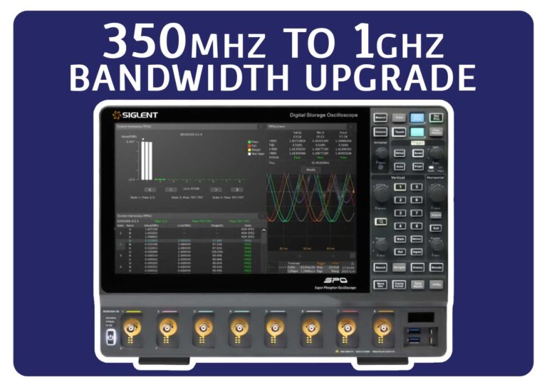 Siglent SDS5000HD-8BW3TA 350 MHz to 1 GHz bandwidth upgrade