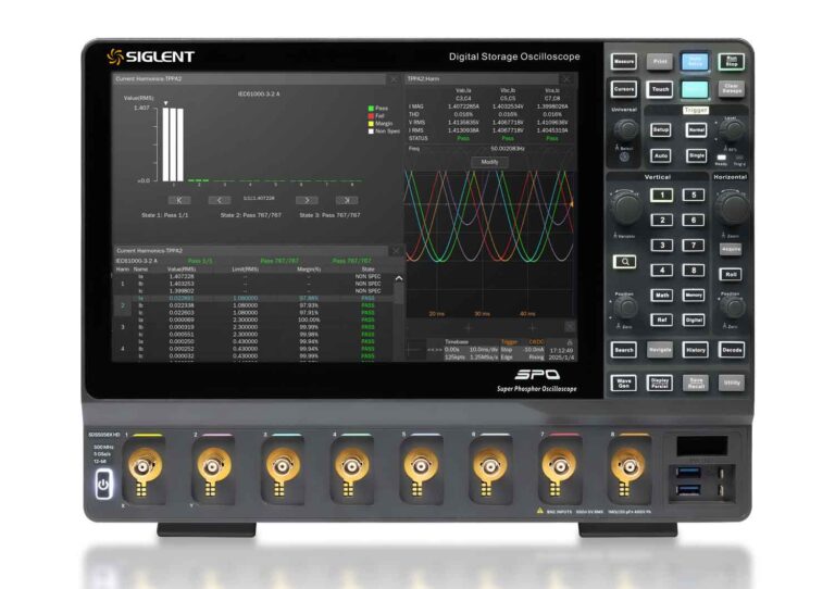 Siglent SDS5038X HD 8Ch, 350MHz, 5 GSa/s, 12 Bit, high resolution oscilloscope
