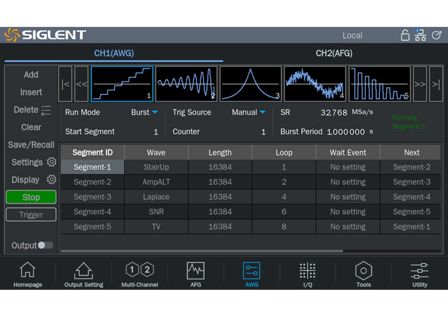 SDG3000X Front Panel & Display