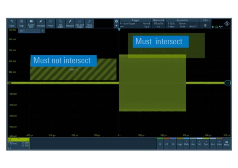 Get infinite oscilloscope trigger types with zone triggering<br />
<br />
Use highly individual trigger with the draw to trigger function<br />
Trigger in the frequency domain<br />
Trigger on math waveforms<br />
