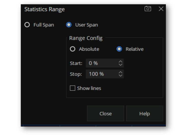 <b>Trace Statistics</b><br />
Automatically displays the mean, standard deviation, and peak-to-peak values of the current active trace, enabling users to quickly read measurements.<br />
Allows setting the statistical range to the full span or a user-defined span.<br />
Useful for testing in-band indicators of band-limited devices such as filters.<br />
<br><br />
<b>Impedance Conversion and Matching</b><br />
Converts the S-parameters of the current trace to the desired parameter mode.<br />
Supports 8 conversion types.<br />
Enables flexible adjustment of port impedance to adapt to fixtures with different interface standards.<br />
