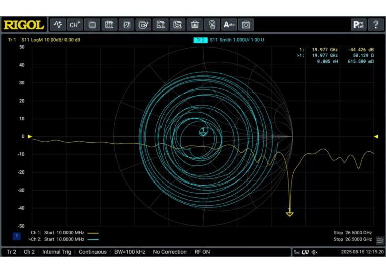 Delivering a frequency range from 5 kHz to 26.5 GHz with 4 or 2 test ports, this analyser precisely covers testing requirements ranging from basic passive components to material dielectric constant analysis and high-speed interconnects.