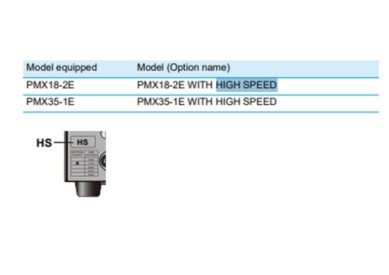 The output rising and falling are faster than those of the standard model.<br />
This is useful, e.g., for repeated testing of electronic components.<br />
The models equipped with this function will have "HS" labelled on the rear panel.