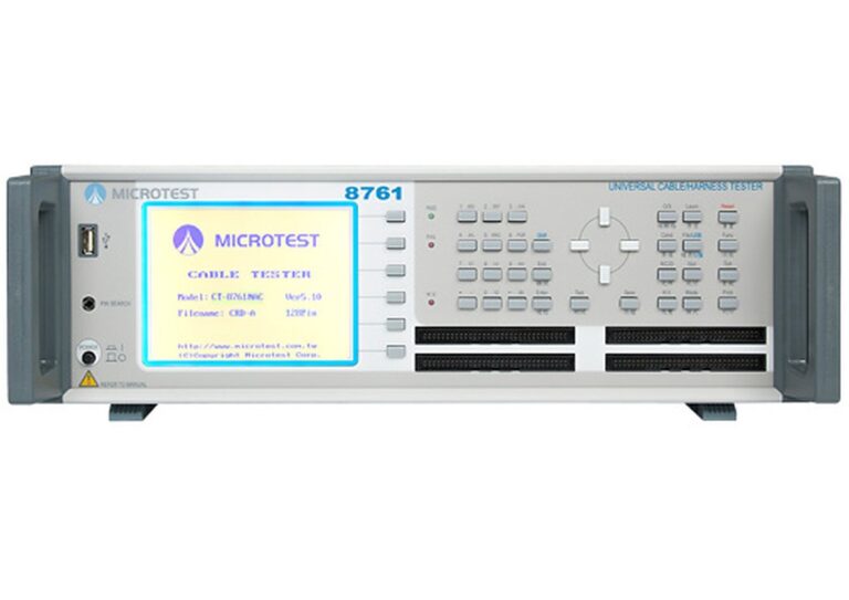The 8761NAC combines four-wire continuity, open/short, component, Hipot and insulation checks. Select 64 or 128 test points.