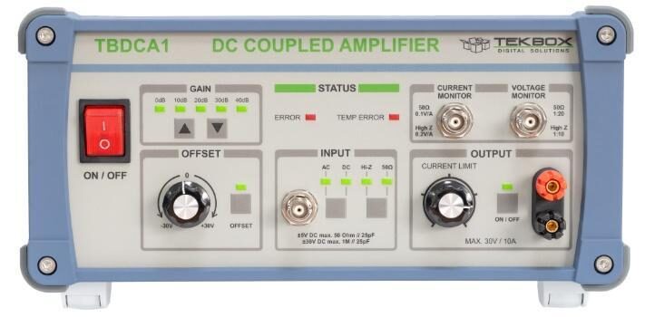 The amplifier is designed for demanding loads, delivering 150 W at 2 ohms or below, 80 W at 4 ohms and 30 W at 12 ohms. It supports 10 A RMS continuously and up to 20 A RMS for 30 seconds, with an adjustable current limit for controlled test setups.